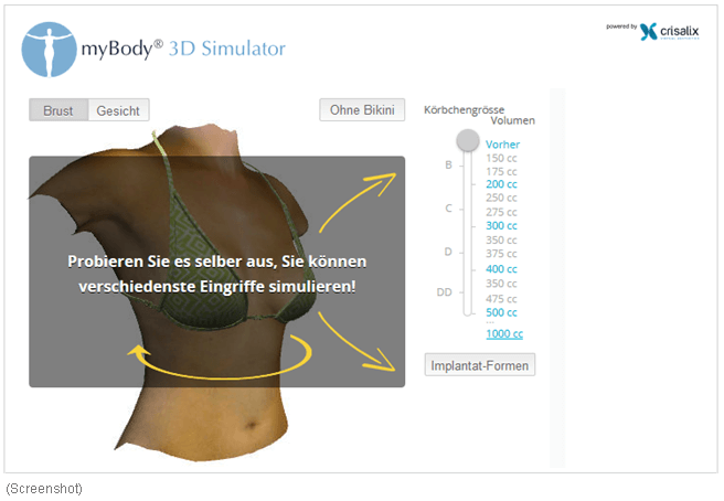 myBody 3D Simulator Brustvergrößerung